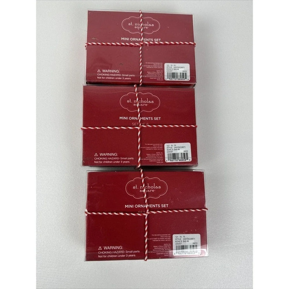 St Nicholas Square Pack of 6 Mini Holiday Treats Ceramic Xmas Ornaments 3 Boxes- - Picture 5 of 9